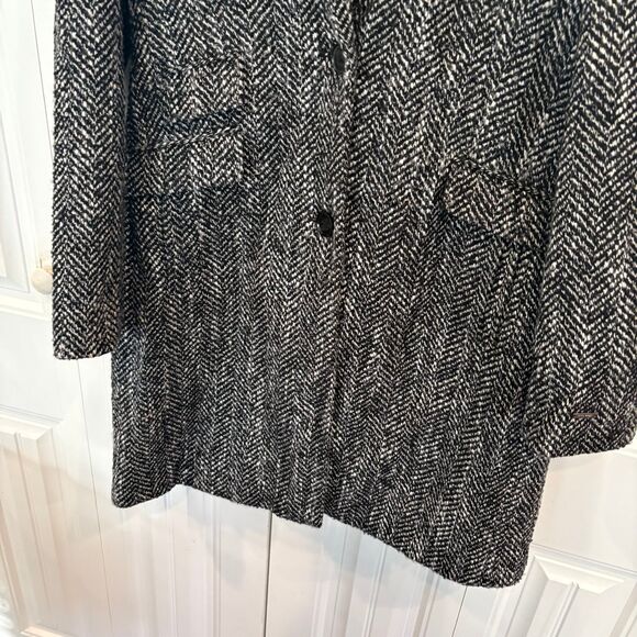 Nine West Black And White Wool Blend Coat Size Large - Picture 4 of 8